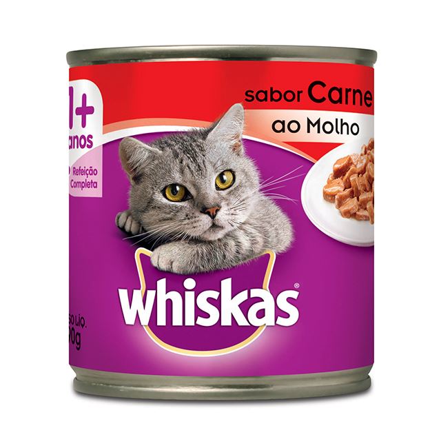 Ração Úmida Para Gatos Whiskas Carne Ao Molho Lata 290g