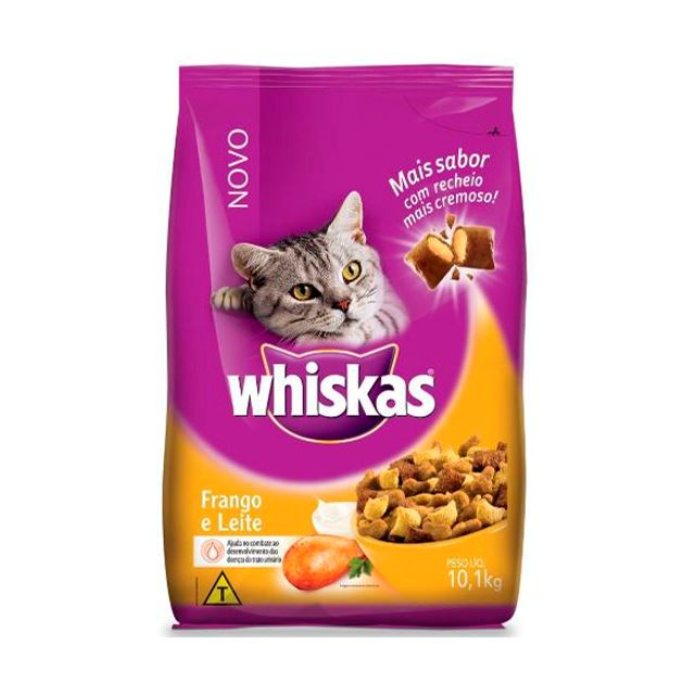 Ração Para Gatos Whiskas Frango E Leite 10,1kg