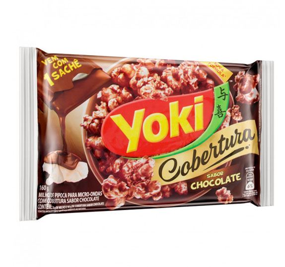 Pipoca Para Micro-Ondas Yoki Cobertura Chocolate 160g