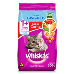 Ração Para Gatos Whiskas Gatos Castrados Carne 500g