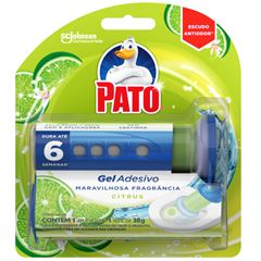 Desodorizador Sanitário Pato Gel Adesivo Aplicador + Refil Citrus 1 Unidade