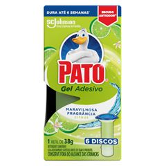 Desodorizador Sanitário Pato Gel Adesivo Citrus Refil Citrus 38g | Com 6 Unidades 