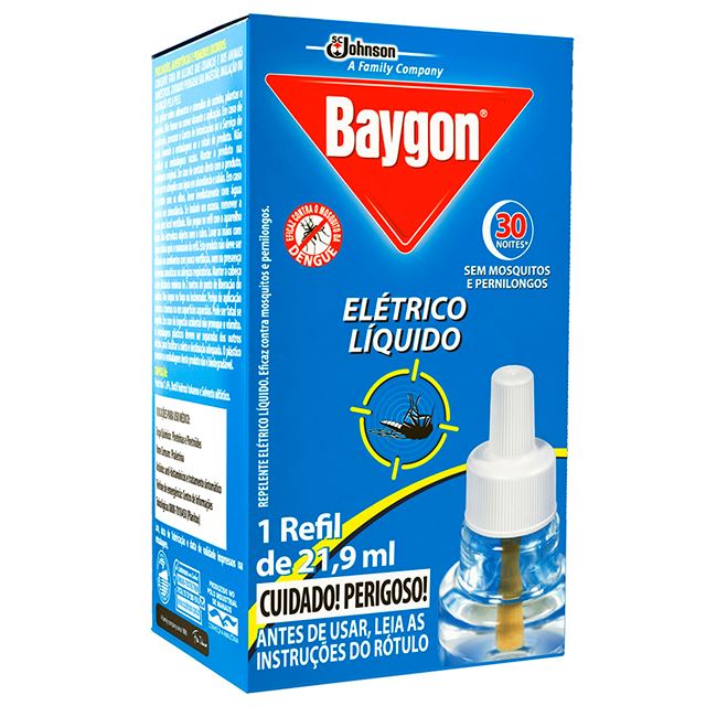 Repelente Baygon Elétrico Líquido 30 Noites Refil 21,9ml