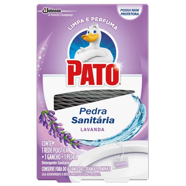 Desodorizador Sanitário Pato Pedra Lavanda 25g (Rede + Gancho + Pedra)