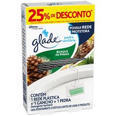 Desodorizador Sanitário Glade Pinho (1 Rede Plástica + 1 Gancho + 1 Pedra) Com 25% De Desconto 