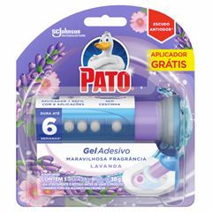 Desodorizador Sanitário Pato Gel Adesivo Lavanda Refil 38g | Aplicador Grátis