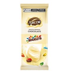 Chocolate Em Barra Arcor Rocklets Branco 80g