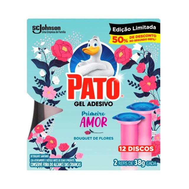 Desodorizador Sanitário Pato Gel Adesivo Bouquet De Flores 2 Refis De 38g | Edição Limitada