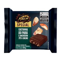 Chocolate Arcor Special Amargo Com Castanha Do Pará E Amendoim 60g