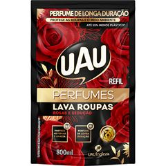 REFIL LAVA ROUPAS UAU PERFUMES ROSAS E SEDUÇÃO 800ML