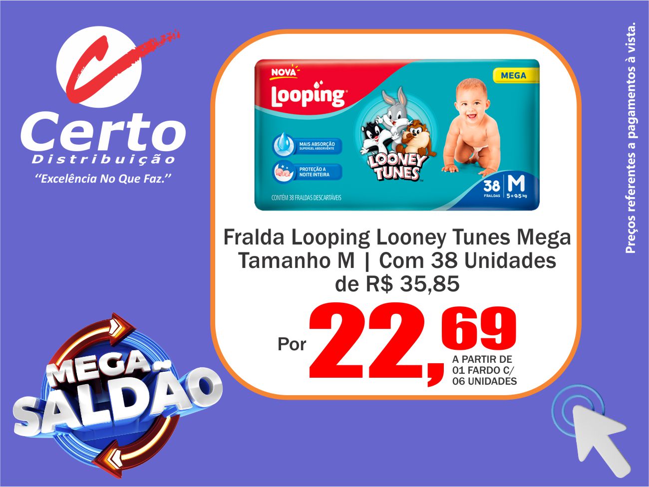 Fralda Looping Looney Tunes Hiper!👶